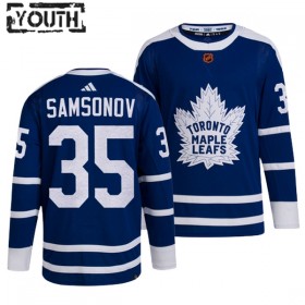 Toronto Maple Leafs Trikot Ilya Samsonov 35 Adidas 2022-23 Blau Reverse Retro 2.0 Authentic - Kinder